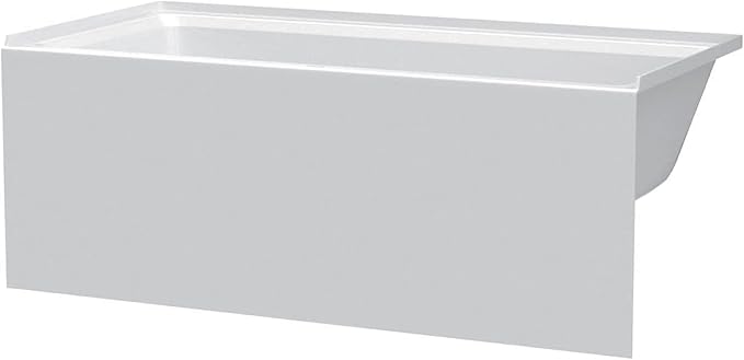 Fine Fixtures Acrylic, Fiberglass Alcove Soaking Bathtub with Integral Apron Front in Glossy White - Right Hand Drain, 48" x 32"