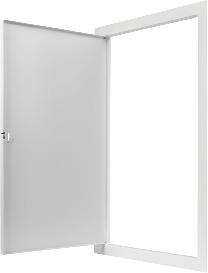12" x 20" White Metal Access Panel. Service Shaft Door Panel. Plumbing, Electricity, Heating, Alarm Wall Access Panel for Drywall. Bathroom Services Access Hole Cover.