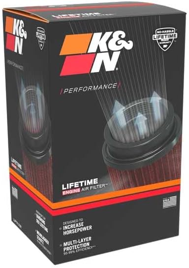 K&N High-Flow Original Lifetime Universal Clamp-On Air Filter: High Performance - Image 11