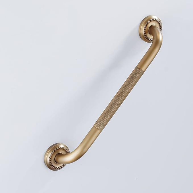 Heavey Duty Grab Bar, 12-Inch Sturdy Hand Rail, Stylish Bathroom Armrest, Antique Brass Finish, Good for Senior, Kids, Elderly