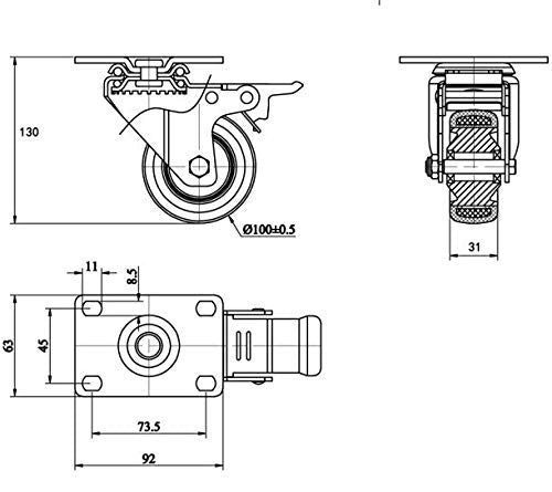 Finnhomy 4 Inch Caster Wheels Set of 4 - Image 7