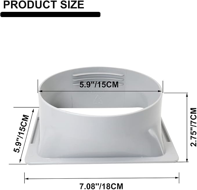 5.9 inch Portable Air Conditioner Exhaust Hose Coupler Window Adapter A/C - Image 2