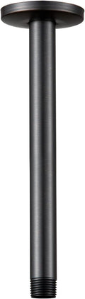 OFFO Shower Arm with Flange, 10 in Oil Rubbed Bronze Ceiling Mount Replacement Rain Shower Head Straight Arm Ceiling-Mounted For Fixed Shower Head & High Pressure Rain