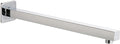 Voolan 16" Square Shower Arm with Flange and Teflon Tape, Extension Shower Head Arm for Bathroom Fixed Shower Head, Solid Stainless Steel, Wall Mounted (Chrome)