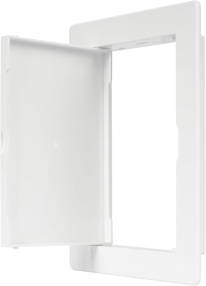 4inch x 6inch White Plastic Access Panel. Service Shaft Door Panel. Plumbing, Electricity, Heating, Alarm Wall Access Panel Drywall. Bathroom Services Access Hole Cover. (4inch x 6inch)