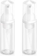2oz Plastic Foam Pump Bottle, Empty Bottle Travel Foaming Dispenser for Hand Soap, Shampoo (2Pcs, 60ml)