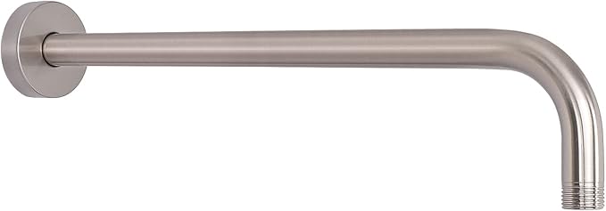 HarJue Shower Arm with Flange and Teflon Tape, Wall Mounted Shower Pipe 304 Stainless Steel Extension Arm for Fixed Shower Head & Handheld (15 Inch, Brushed Nickel)