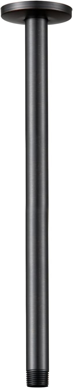 OFFO Shower Arm with Flange, 16 in Oil Rubbed Bronze Ceiling Mount Replacement Rain Shower Head Straight Arm Ceiling-Mounted For Fixed Shower Head & High Pressure Rain
