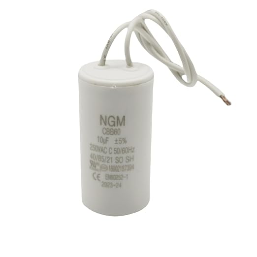 10UF MFD CBB60 Motor Run Capacitor 250VAC Volts Round Cylinder 2 Wires by Resilora