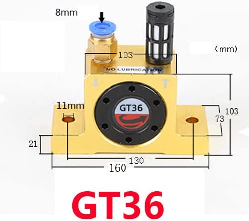 GT36 Industrial Turbine Vibrator, G 3/8" Pneumatic Compressed Air Power Wheel - Image 2