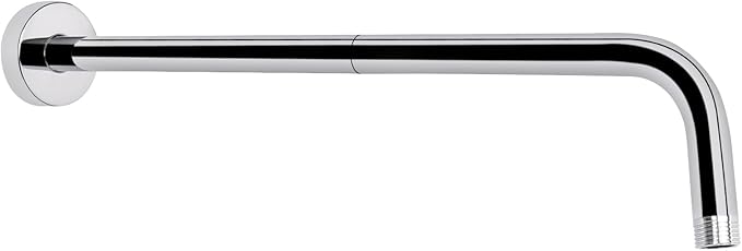 HarJue Shower Arm with Flange and Teflon Tape, Wall Mounted Shower Pipe 304 Stainless Steel Extension Arm for Fixed Shower Head & Handheld (20 Inch, Chrome)