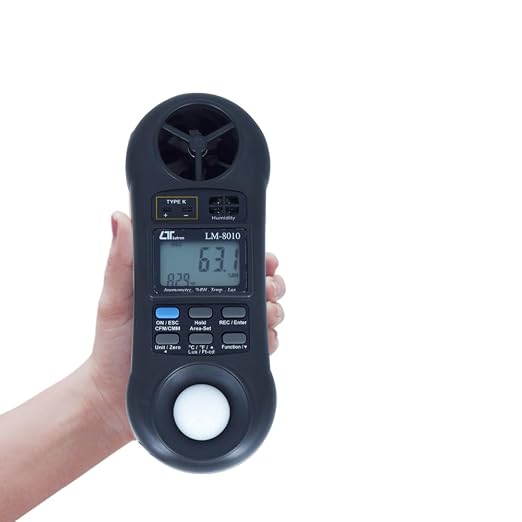 Air Velocity Meter with Temperature, Humidity & Lux Sensors by InstrukartHoldings