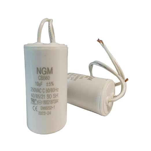 10UF MFD CBB60 Motor Run Capacitor 250VAC Volts Round Cylinder 2 Wires - Image 2