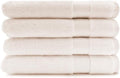 Maisonette Elegance 100% Organic Cotton Turkish Hand Towels - Soft Absorbent Washcloths for Face - Ideal Quick Dry Large Towel Wash Cloth Set for Bathroom - (20" x 30", 4 Pack) - Light Beige (Natural)