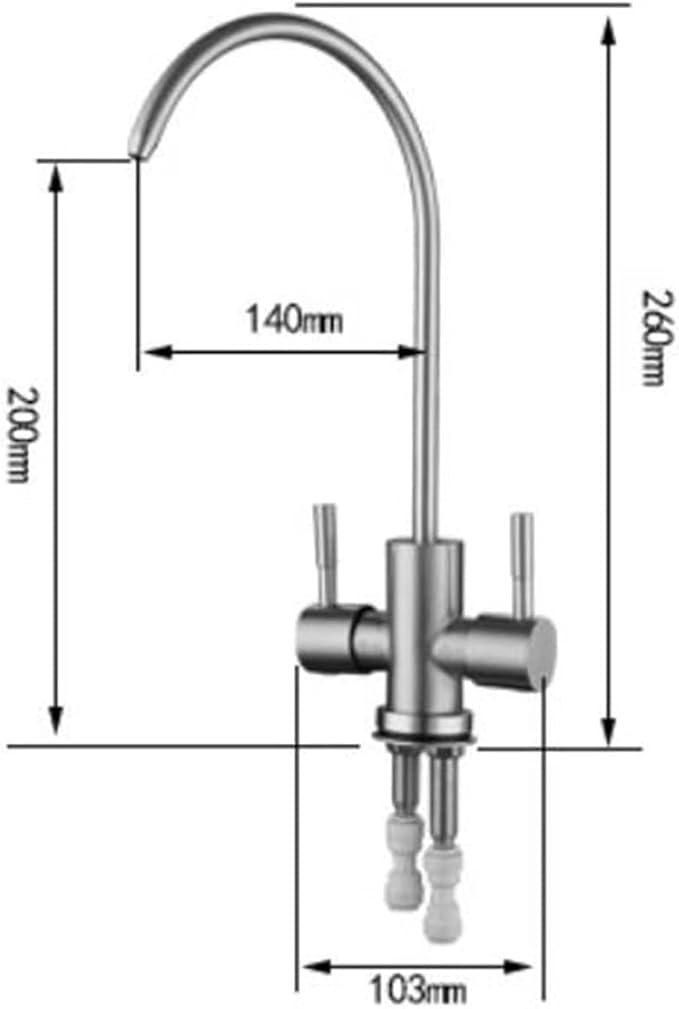 304SUS Stainless Steel 2 Way Filtered Kitchen Bar Sink Faucet Reverse Osmosis - Image 2