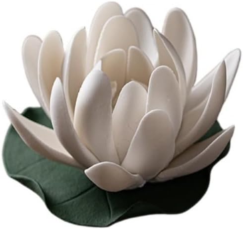 Ceramic Handicraft Stick Incense Burners Simulation Lotus Incense Holder by FIYOEO
