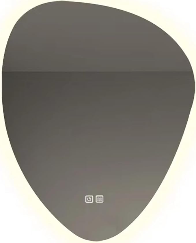 Irregular Bathroom Mirror with LED Lights, Wall Mounted Mirror with Touch by YUGXTH