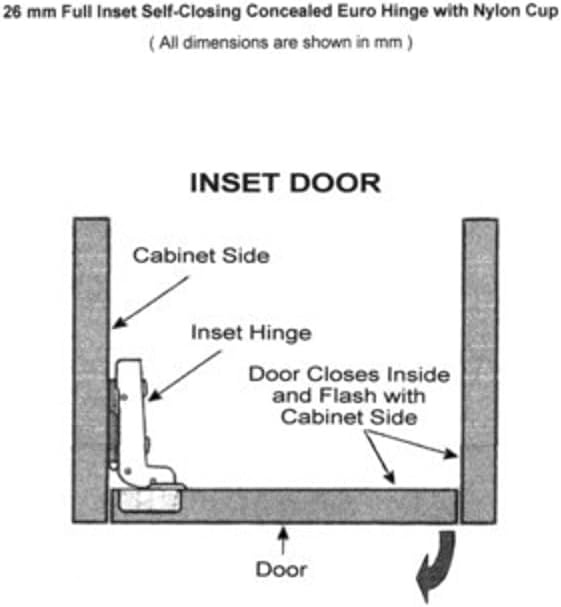 4 Euro 26mm 1" Concealed Inset Self Closing Hinges glacier bay medicine cabinets - Image 7