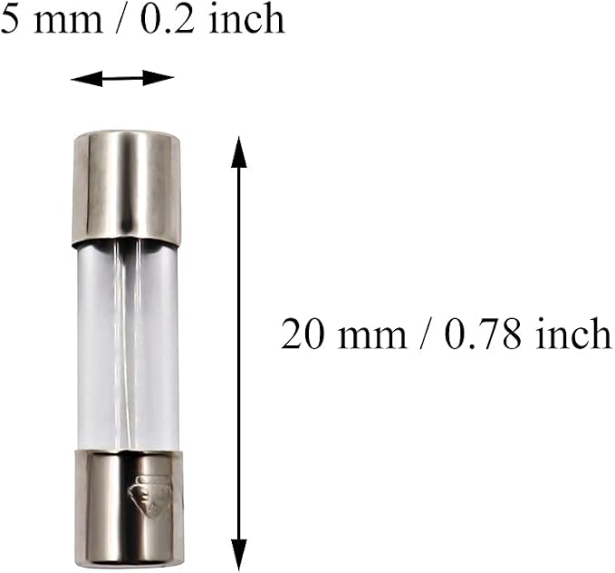 SIXQJZML 10 Pack F0.5AL 500mA Fast-Blow Fuse 0.5A 0.5amp 125V Glass Fuses 0.2 x - Image 2