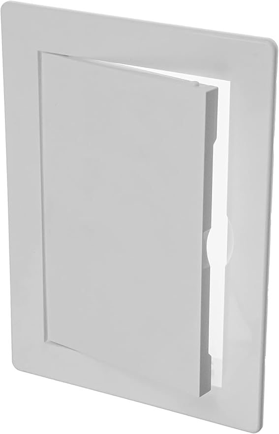 4inch x 6inch White Plastic Access Panel. Service Shaft Door Panel. Plumbing, Electricity, Heating, Alarm Wall Access Panel Drywall. Bathroom Services Access Hole Cover. (4inch x 6inch)