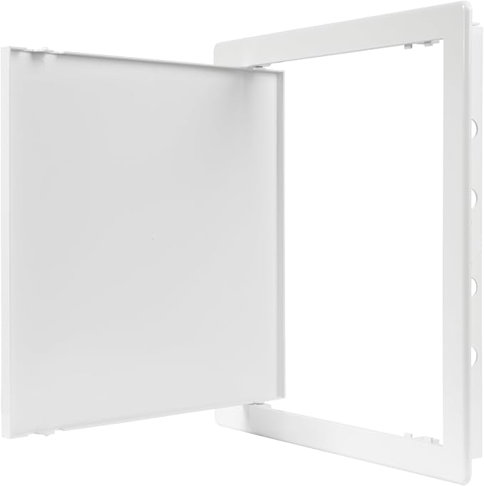 12" x 12" White Plastic Access Panel. Service Shaft Door Panel. Plumbing, Electricity, Heating, Alarm Wall Access Panel for Drywall. Bathroom Services Access Hole Cover