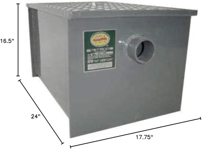 Commercial Carbon Steel Grease Trap Interceptor 30lb - Image 5