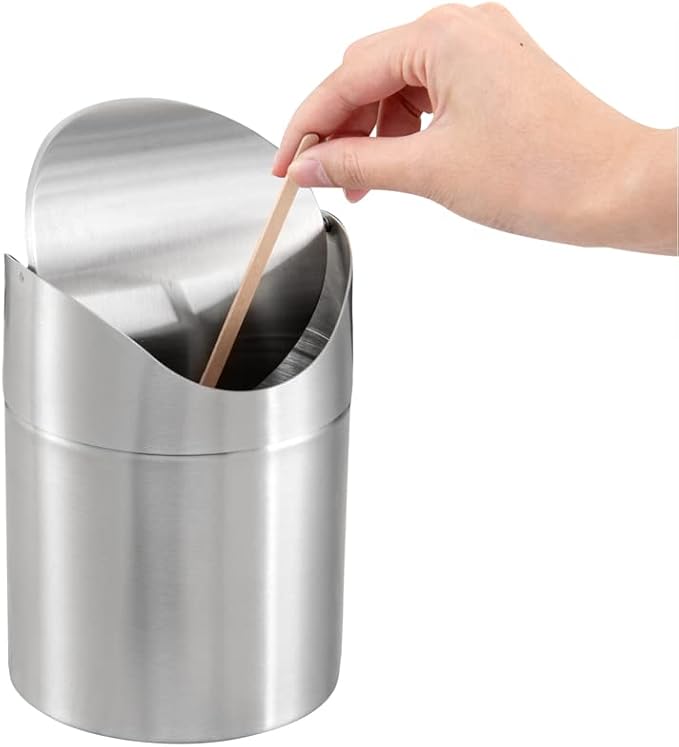 Restaurantware RW Clean 0.4 Gallon Countertop Garbage Can 1 Compact Mini Trash by Restaurantware