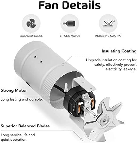 iPower Inline Booster Duct Fan 4" HVAC Exhaust Ventilation Blower - Image 2