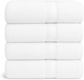Cloudura Bath Towels Set of 4(White)-100% Cotton | Quick Dry | Lightweight | Thick, Hotel Quality,(27'x54’)-Soft & Absorbent