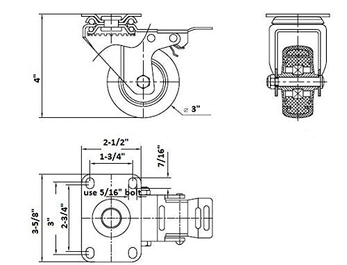 Finnhomy 3 Inch Caster Wheels Set of 4 - Image 7
