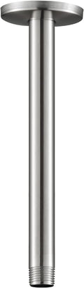 OFFO Shower Arm with Flange, 10 in Brushed Nickel Ceiling Mount Replacement Rain Shower Head Straight Arm Ceiling-Mounted For Fixed Shower Head & High Pressure Rain