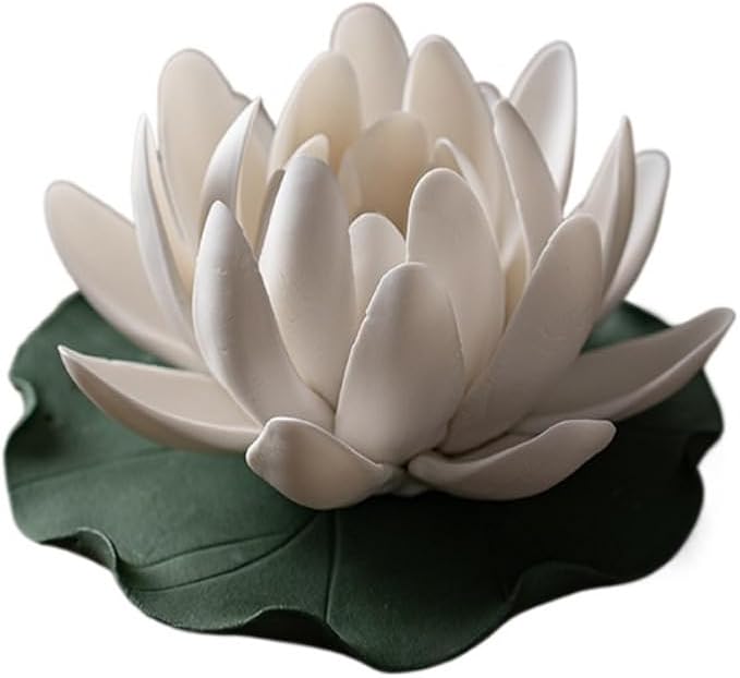 Ceramic Handicraft Stick Incense Burners Simulation Lotus Incense Holder by FIYOEO