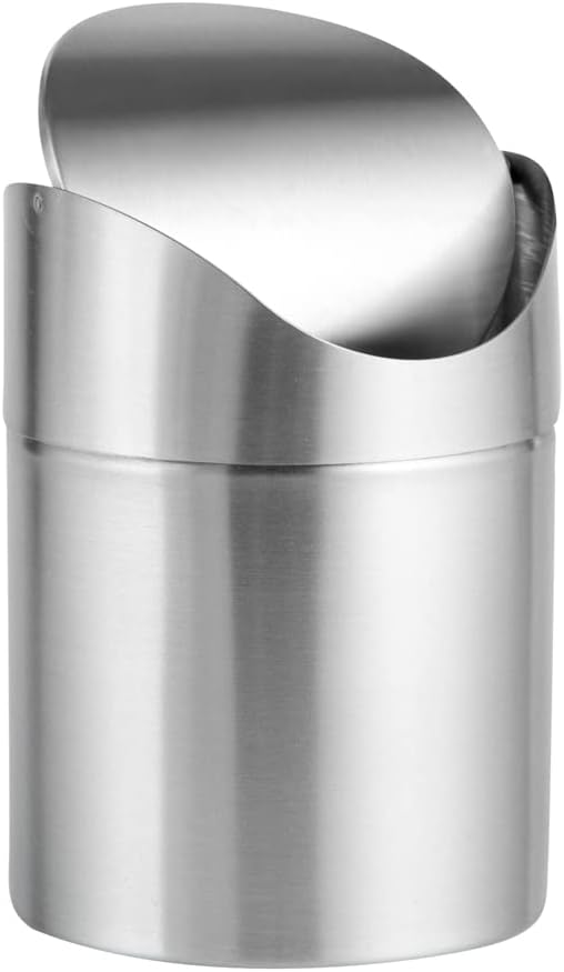Restaurantware RW Clean 0.4 Gallon Countertop Garbage Can 1 Compact Mini Trash - Image 9