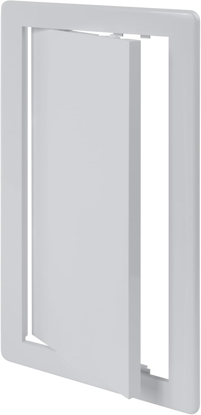 Vent Systems White ABS Plastic Access Panel 6 x 12 Inch (Opening) - Access Door for Drywall, Wall, Ceiling - Electrical, Plumbing Service Wall Hole Cover - Inspection Door - 6.6 x 12.6 Inch (Outer)