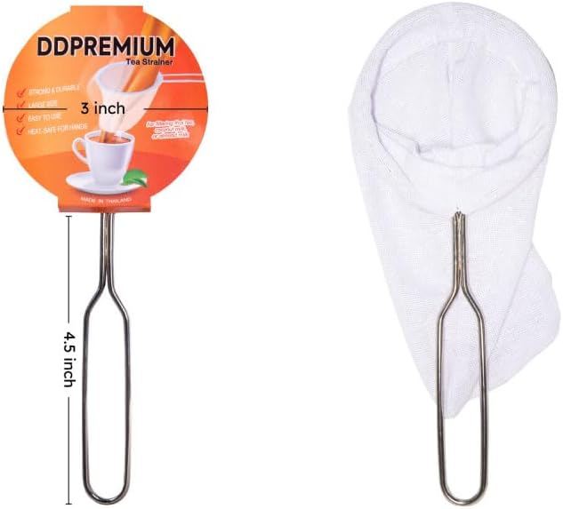Traditional Thai Style Tea Filter Stainless Steel Size 3 Inches Friendly Using by DDPREMIUM