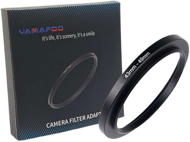 YAMAFOO 43mm to 49mm Step-Up Ring/Step Down Rings Filter Adapter by YAMAFOO