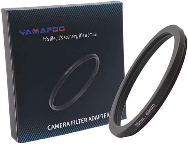 YAMAFOO 55mm to 49mm Step-Up Ring/Step Down Rings Filter Adapter by YAMAFOO