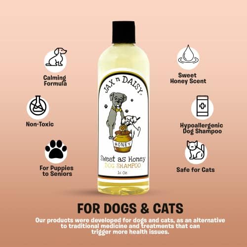 Jax n Daisy Honey Shampoo for Dogs Dog Shampoo for All Kinds of Breed Puppy w Honey Nectar Coconut Avocado Argan Oil pet with Lght Scent Furry Freshness