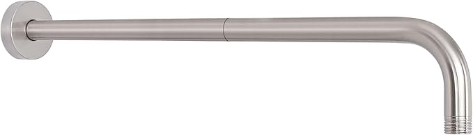 HarJue Shower Arm with Flange and Teflon Tape, Wall Mounted Shower Pipe 304 Stainless Steel Extension Arm for Fixed Shower Head & Handheld (24 Inch, Brushed Nickel)