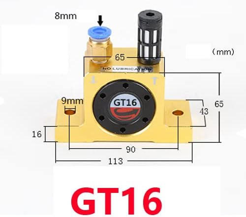 GT16 Industrial Turbine Vibrators, G 1/4" Pneumatic Compressed Air Power - Image 2