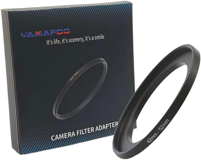 YAMAFOO 42mm to 52mm Step-Up Ring/Step Down Rings Filter Adapter by YAMAFOO