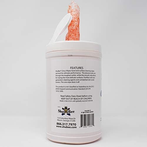 ShuBee® Citrus Wipes™ – Heavy-Duty Dual-Sided Hand Cleaner Towels - Image 2