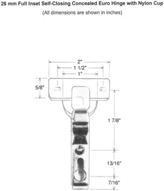 4 Euro 26mm 1" Concealed Inset Self Closing Hinges glacier bay medicine cabinets - Image 6