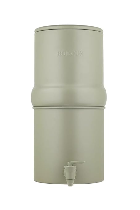 Boroux Compact Gravity-Fed Countertop Stainless Steel Water Filter System | 1.8 by Boroux