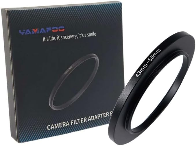 YAMAFOO 43mm to 55mm Step-Up Ring/Step Down Rings Filter Adapter by YAMAFOO