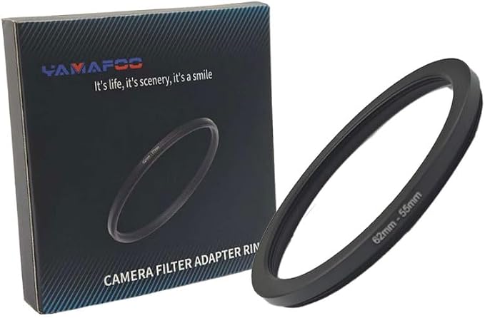 YAMAFOO 62mm to 55mm Step-Up Ring/Step Down Rings Filter Adapter by YAMAFOO