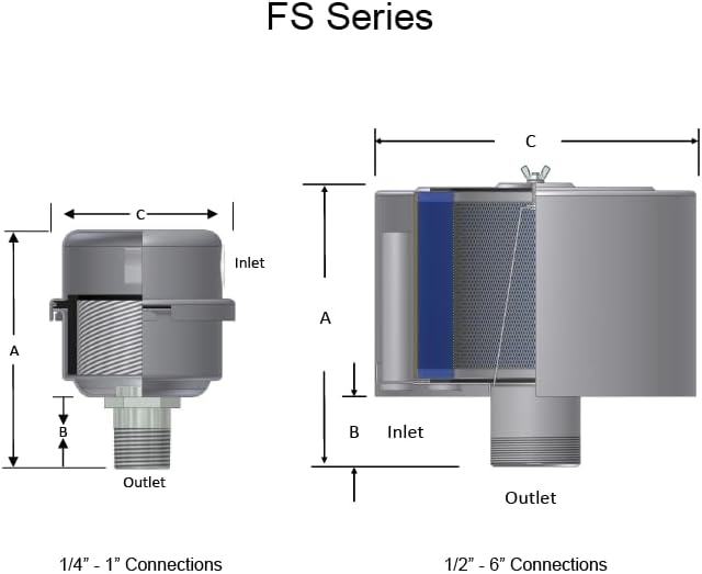 Solberg FS-10-050™ Inlet Compressor Air Filter Silencer, 1/2" MPT Outlet - Image 5