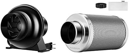 VIVOSUN 4 Inch Inline Fan and 4 Inch Air Carbon Filter Smellines Control by Unknown