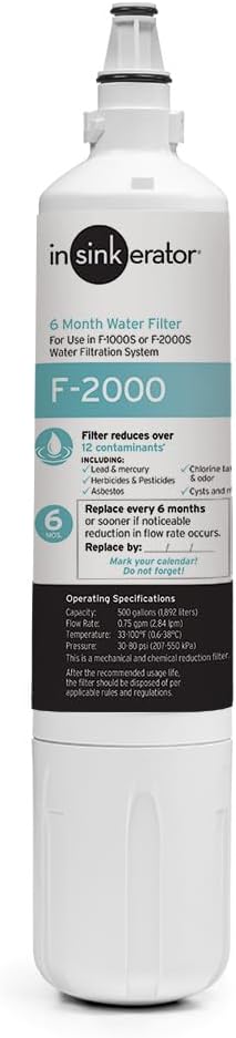 INSINKERATOR F-2000 Under Sink Water Filter Replacement Cartridge by InSinkErator