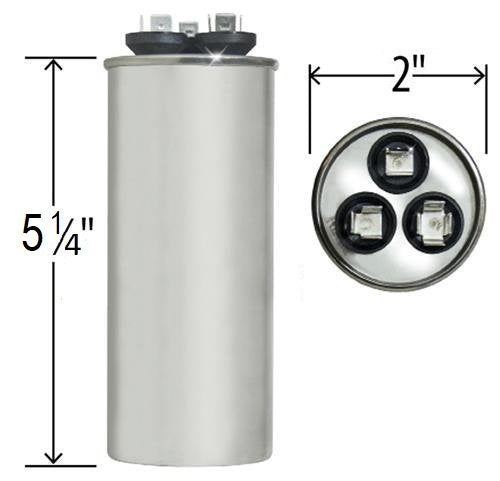 40 + 5 MFD uf 370 VAC or 440 Volt Dual Run Round Capacitor PW-40/5/R - Image 2